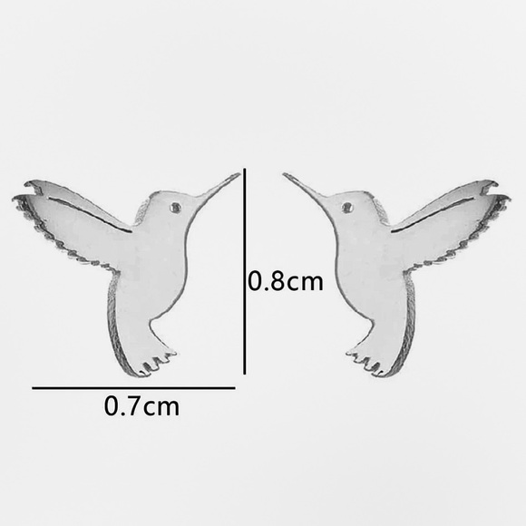 Any 3/$25! Stainless Steel Hummingbird Stud Earrings - Picture 2 of 4